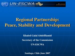 Regional Partnership: Peace, Stability and Development