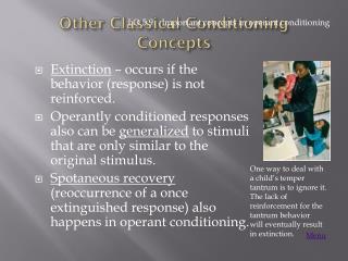 Other Classical Conditioning Concepts