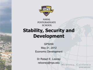 Stability, Security and Development