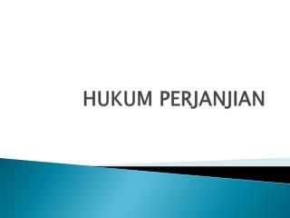 HUKUM PERJANJIAN