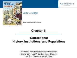 Chapter 11 Corrections: History, Institutions, and Populations