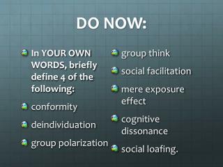 DO NOW: