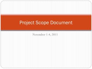 Project Scope Document