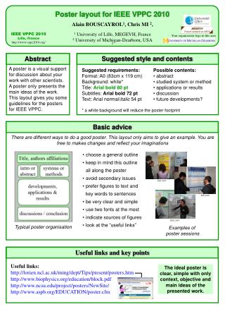 Poster layout for IEEE VPPC 2010