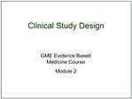 Clinical Study Design