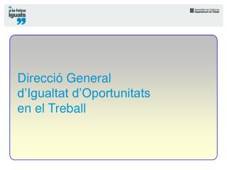 Direcció General d’Igualtat d’Oportunitats en el Treball