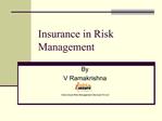 Insurance in Risk Management