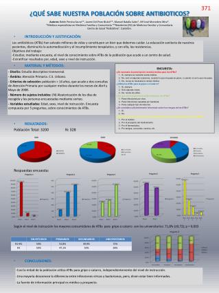 INTRODUCCIÓN Y JUSTIFICACIÓN: MATERIAL Y MÉTODOS: RESULTADOS: