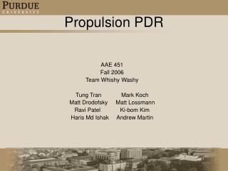 Propulsion PDR