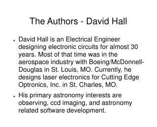 The Authors - David Hall