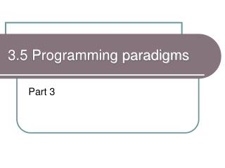 3.5 Programming paradigms