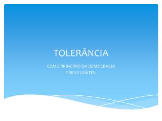 TOLERÂNCIA