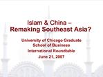 Islam China Remaking Southeast Asia
