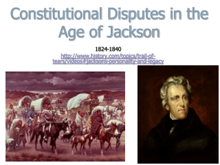 Constitutional Disputes in the Age of Jackson
