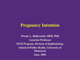 Pregnancy Intention