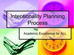 Intentionality Planning Process