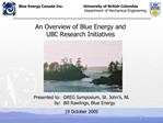 Blue Energy Canada Inc. University of British Columbia
