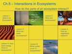 Ch.5 Interactions in Ecosystems