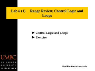 Lab 6 (1) Range Review, Control Logic and Loops