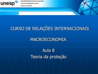 CURSO DE RELAÇÕES INTERNACIONAIS