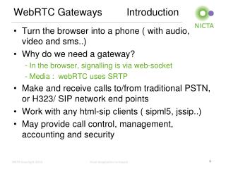 WebRTC Gateways		Introduction