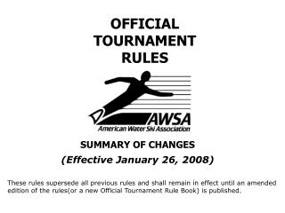 OFFICIAL TOURNAMENT RULES