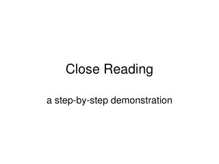Close Reading