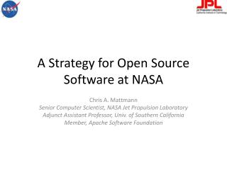 A Strategy for Open Source Software at NASA