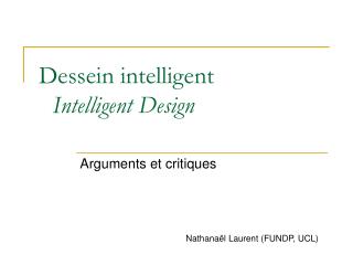 Dessein intelligent Intelligent Design