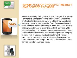 Importance of choosing the best SMS service provider