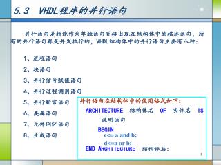 5.3 VHDL ç¨‹åºçš„å¹¶è¡Œè¯­å¥