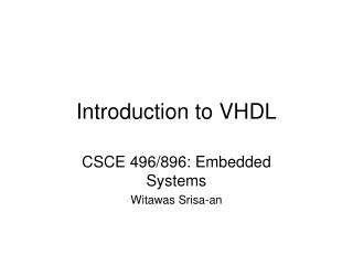 Introduction to VHDL