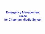 Emergency Management Guide for Chapman Middle School