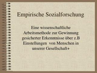 Empirische Sozialforschung