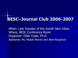 BESCâ€“Journal Club 2006-2007