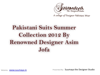 Pakistani Designer Suits 2012 Summer Collection By Designer