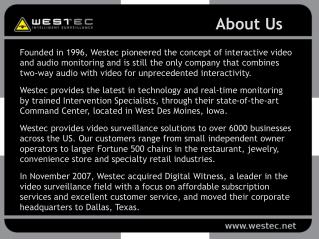 Westec - Digital Video Management System