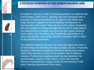 A Detailed Overview Of The Siemens Hearing Aids