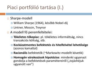 Piaci portfÃ³liÃ³ tartÃ¡sa (I.)