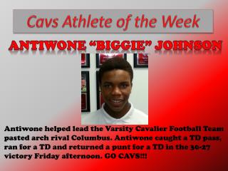 Cavs Athlete of the Week