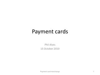 Payment cards