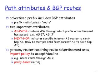 Path attributes &amp; BGP routes