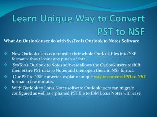 Way to Convert PST to NSF