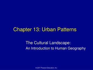 Chapter 13: Urban Patterns