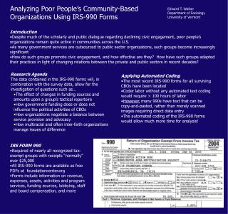 Analyzing Poor Peopleâ€™s Community-Based Organizations Using IRS-990 Forms