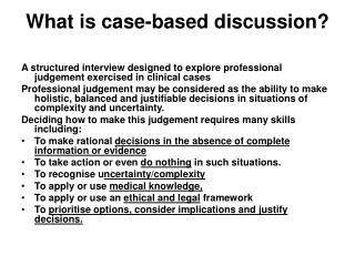 What is case-based discussion?