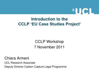 Introduction to the CCLP â€˜EU Case Studies Projectâ€™