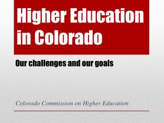 Higher Education in Colorado