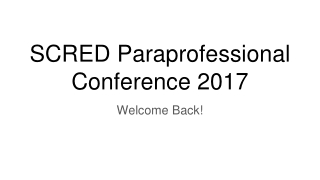 SCRED Paraprofessional Conference 2017