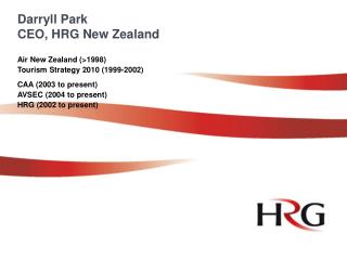 Darryll Park CEO, HRG New Zealand
